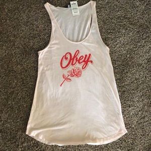 OBEY rose tank top